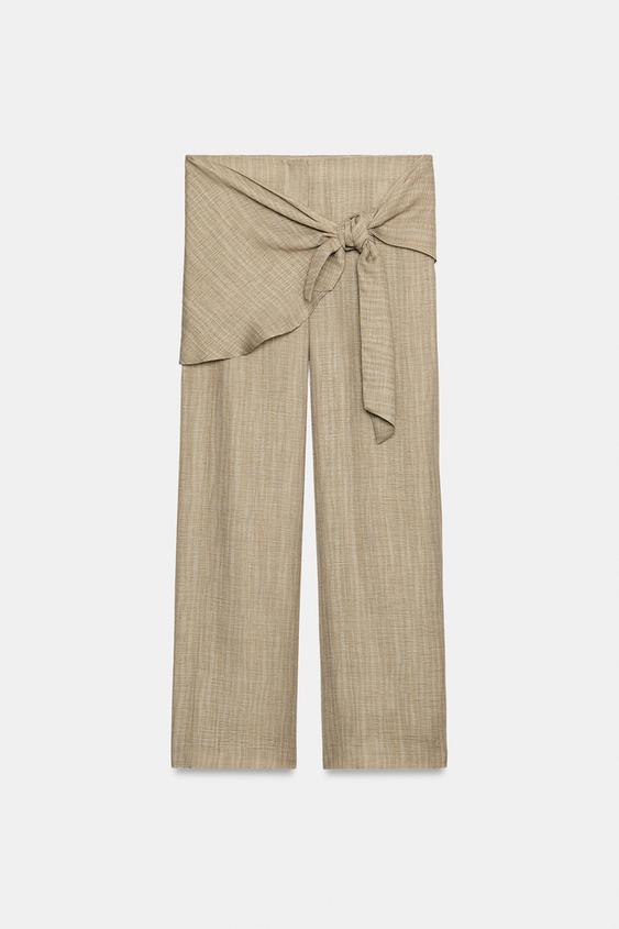 PANTALÓN RÚSTICO PAREO - Tostado de Zara - Imagen 0