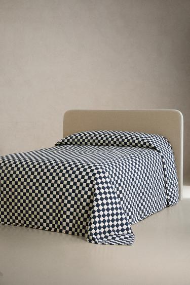 ÉDREDON COTON CARREAUX - Bleu de Zara - Image 1