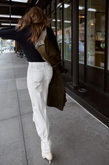 PANTALON SURPIQÛRES CONTRASTE - Blanc cassé de Zara - Image 3