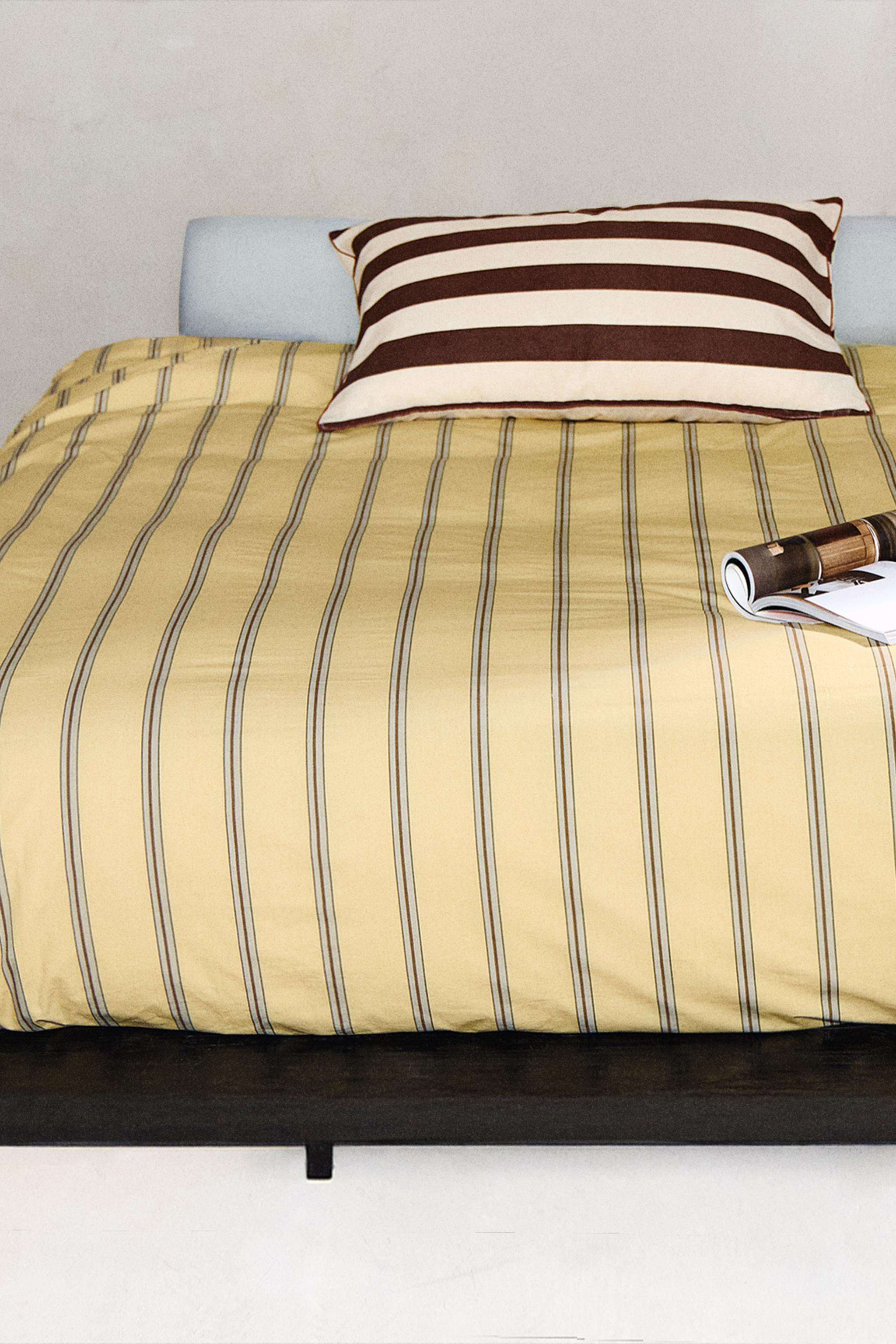 HOUSSE DE COUETTE PERCALE COTON À RAYURES (300 FILS)