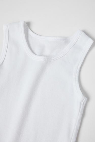2-6 ANS/ LOT TROIS T-SHIRTS SANS MANCHES BASIQUES - Blanc de Zara - Image 3