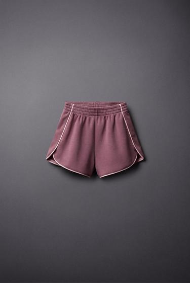 PIPED GYM BERMUDA SHORTS - Pale pink by Zara