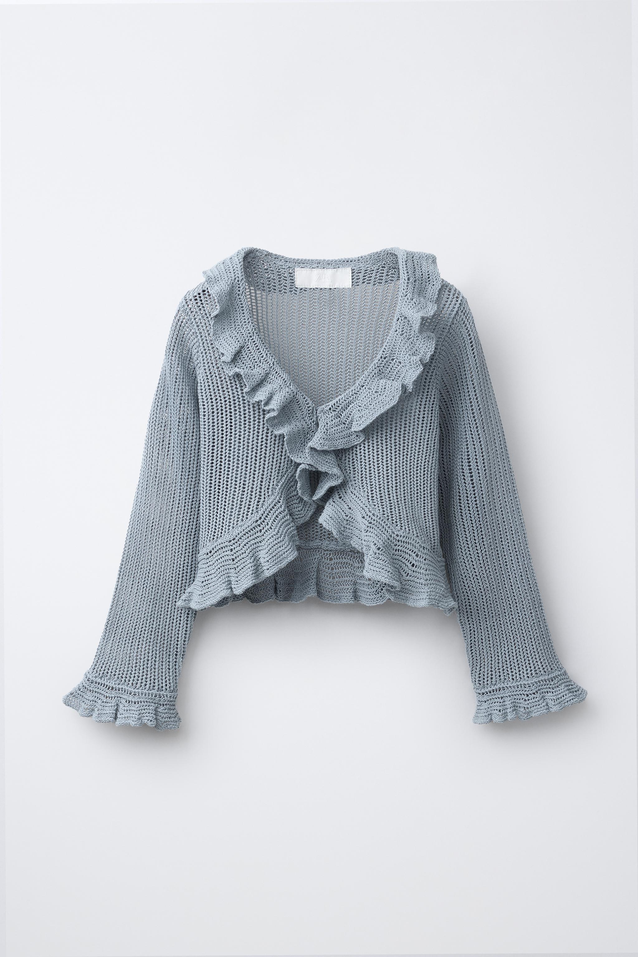 Трикотажная куртка с оборками