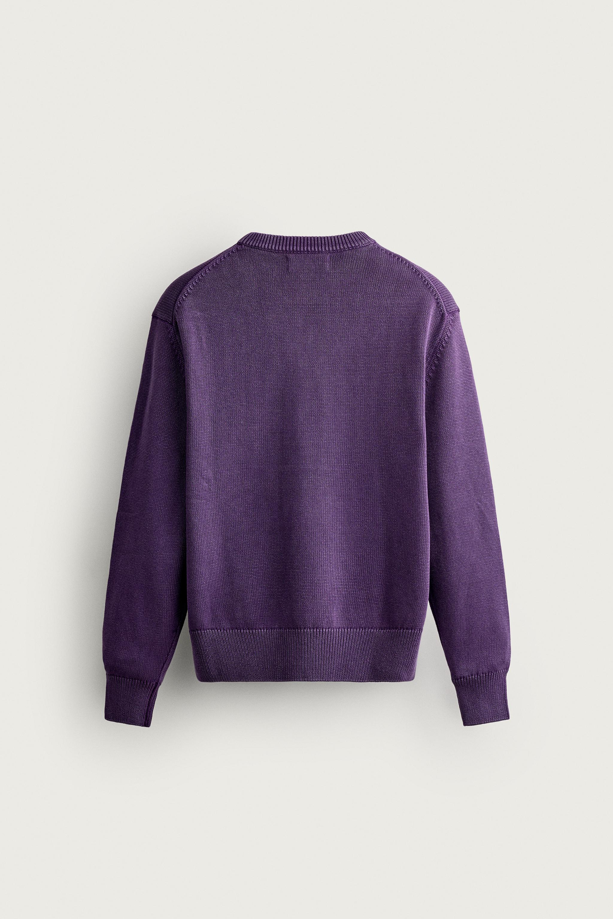 Мужские свитеры Zara COTTON REGULAR FIT SWEATER — фото 9