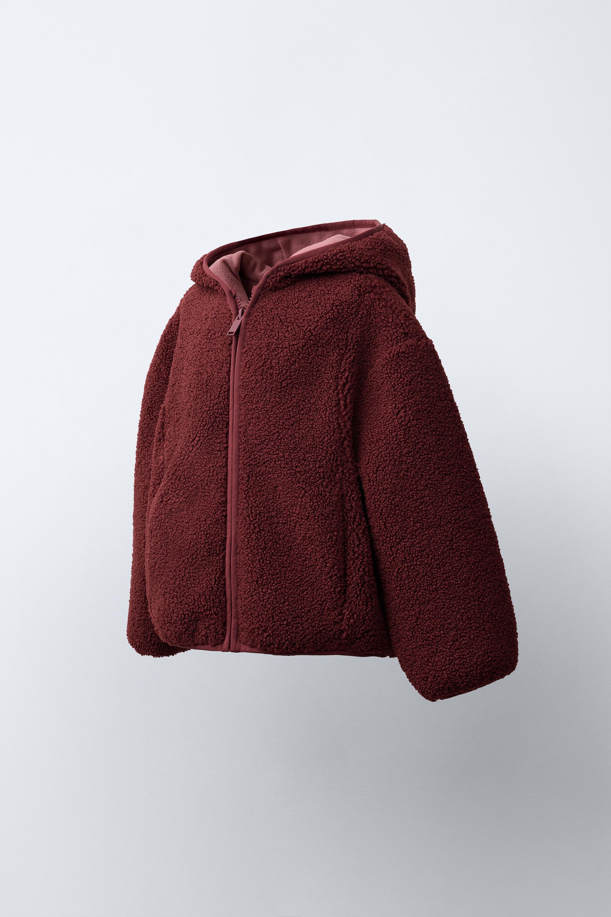 HOODED FLEECE JACKET — Dark russet (alternate view)