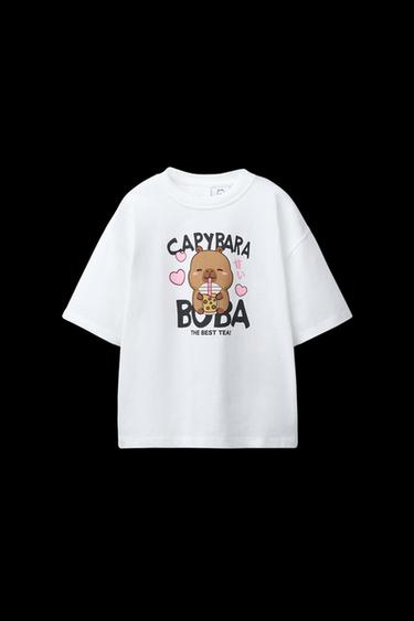 CAPYBARA CAPYFUN © PRINT T-SHIRT - White by Zara - Image 0
