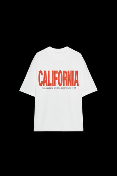 Zara OVERSIZED TEXT T-SHIRT - White - Image 0