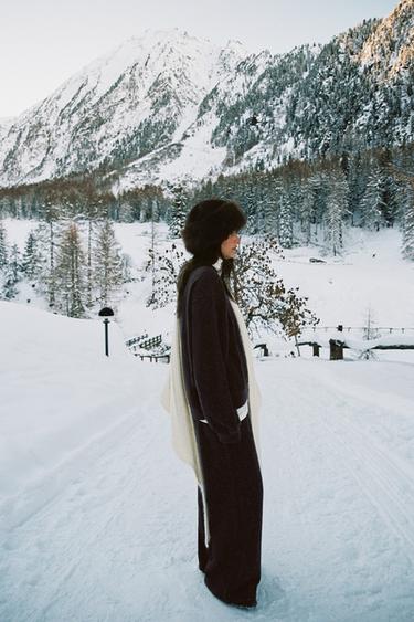 PANTALON LARGE SOFT - Chocolat de Zara - Image 2