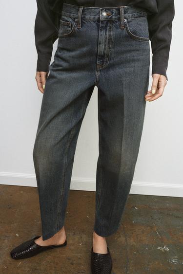 ZW COLLECTION BARREL HIGH-WAIST JEANS - Blue by Zara