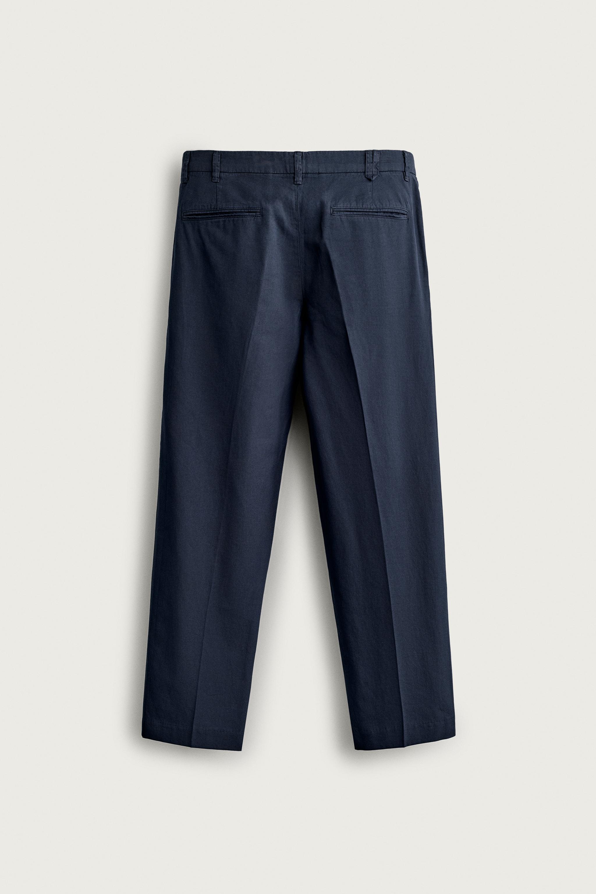 Мужские брюки Zara WASHED RELAXED FIT PANTS — фото 8