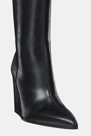 WEDGE HEEL BOOTS - Black by Zara - Image 7