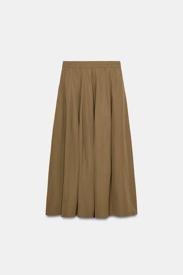 NYLON MIDI SKIRT - Dark beige by Zara - Image 5