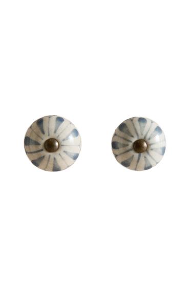 PACK OF CERAMIC FLOWER DOOR KNOBS (PACK OF 2) - Light blue by Zara