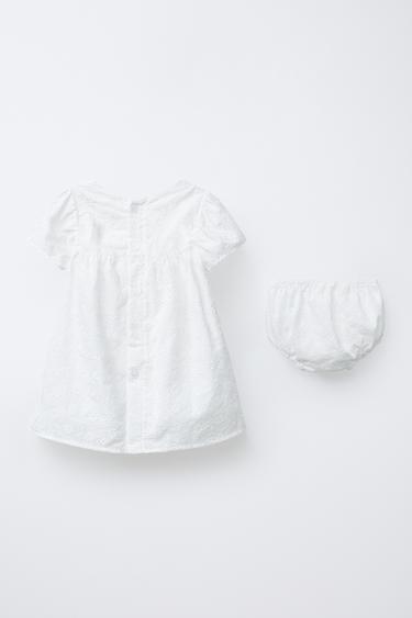 DRESS AND BRIEFS WITH SWISS EMBROIDERY - White by Zara - Image 1
