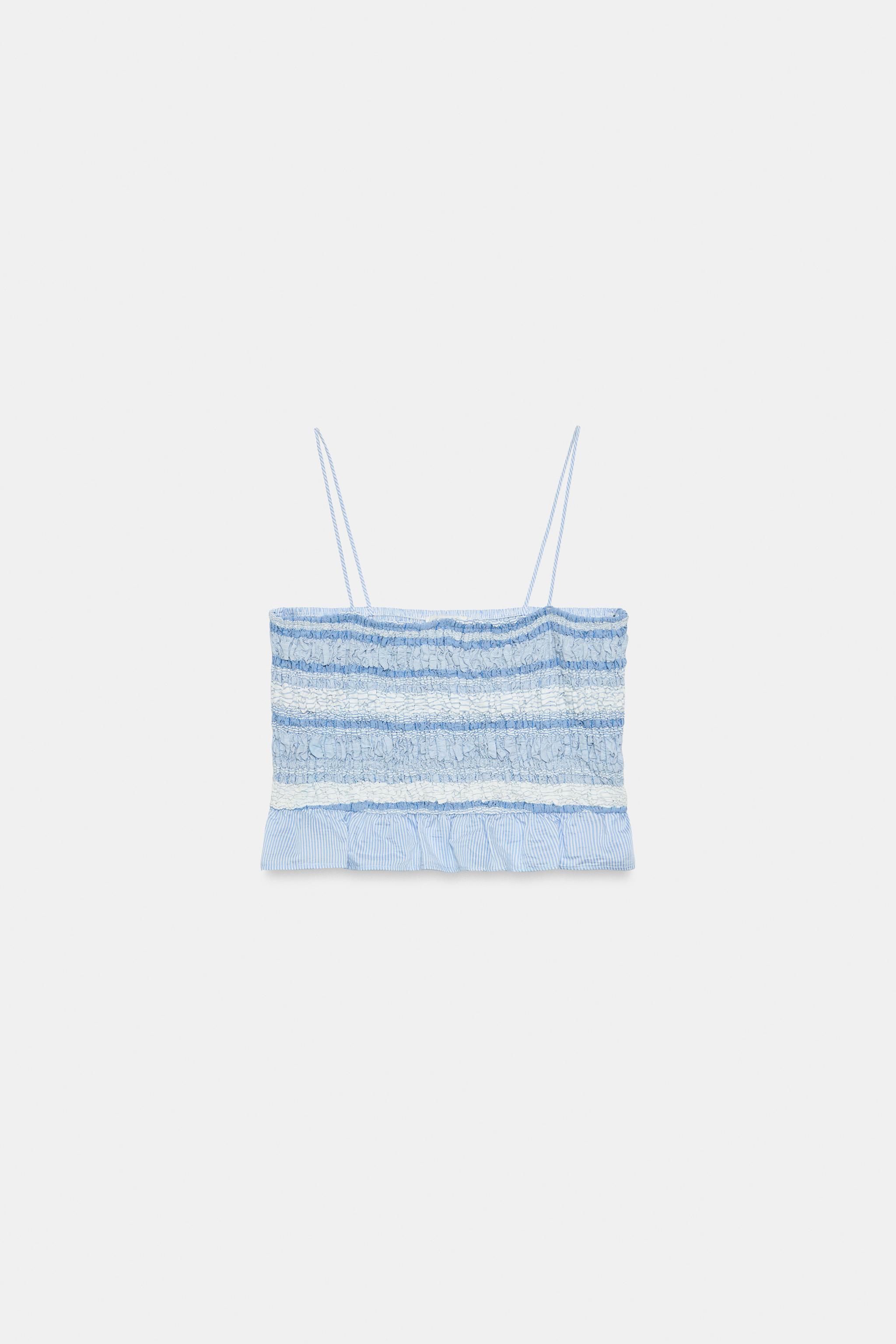 STRIPED SMOCKED TOP