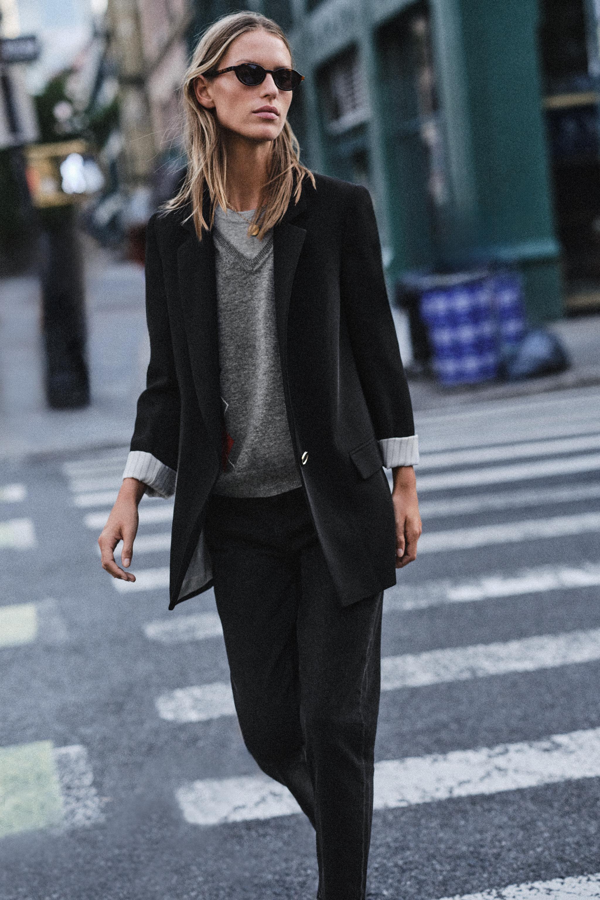 Zara VATKALI DESENLİ MANŞETLİ BLAZER görsel 2