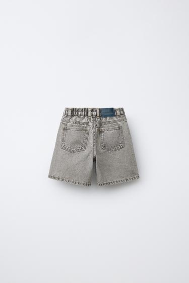SHORT EN JEAN ACID WASH - Gris de Zara - Image 1