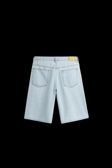 BAGGY FIT DENIM BERMUDA SHORTS - Light blue by Zara