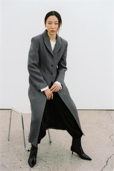 ZW COLLECTION LIMITED EDITION 만테코 울 테일러드 코트 - Zara 다크 그레이