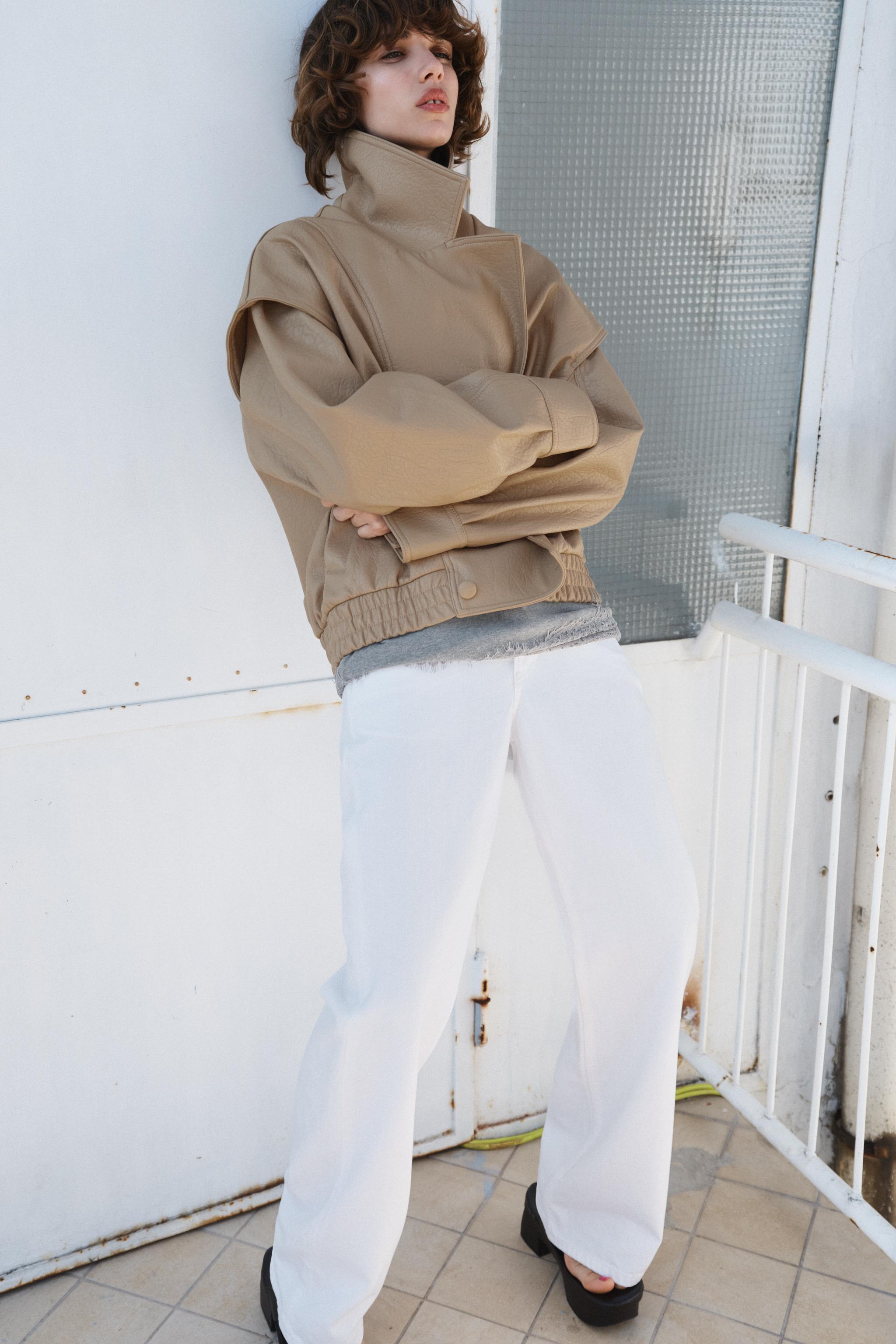 Zara Suni Deri Bomber Ceket