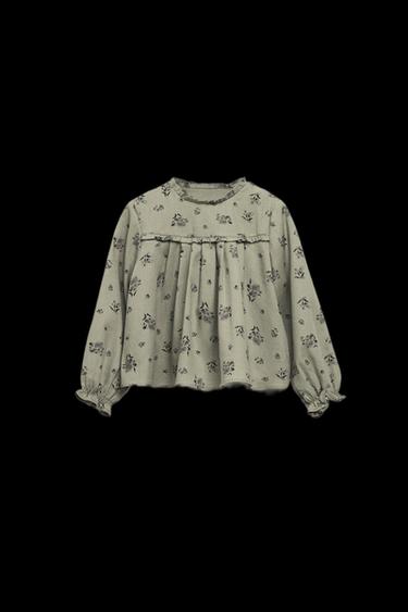 BLUSE MIT BLUMENMUSTER UND VOLANTS – LIMITED EDITION - Print von Zara