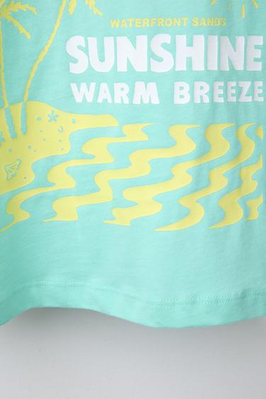 T-SHIRT IMPRIMÉ - Vert de Zara - Image 3
