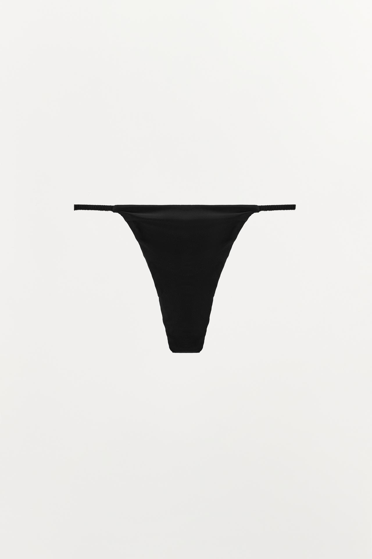 SILK BLEND THONG — Black