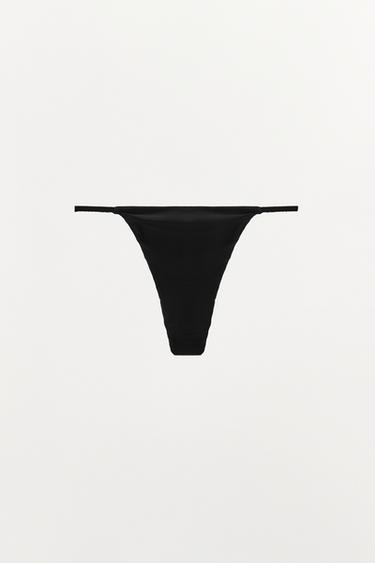 SILK BLEND THONG — Black 1