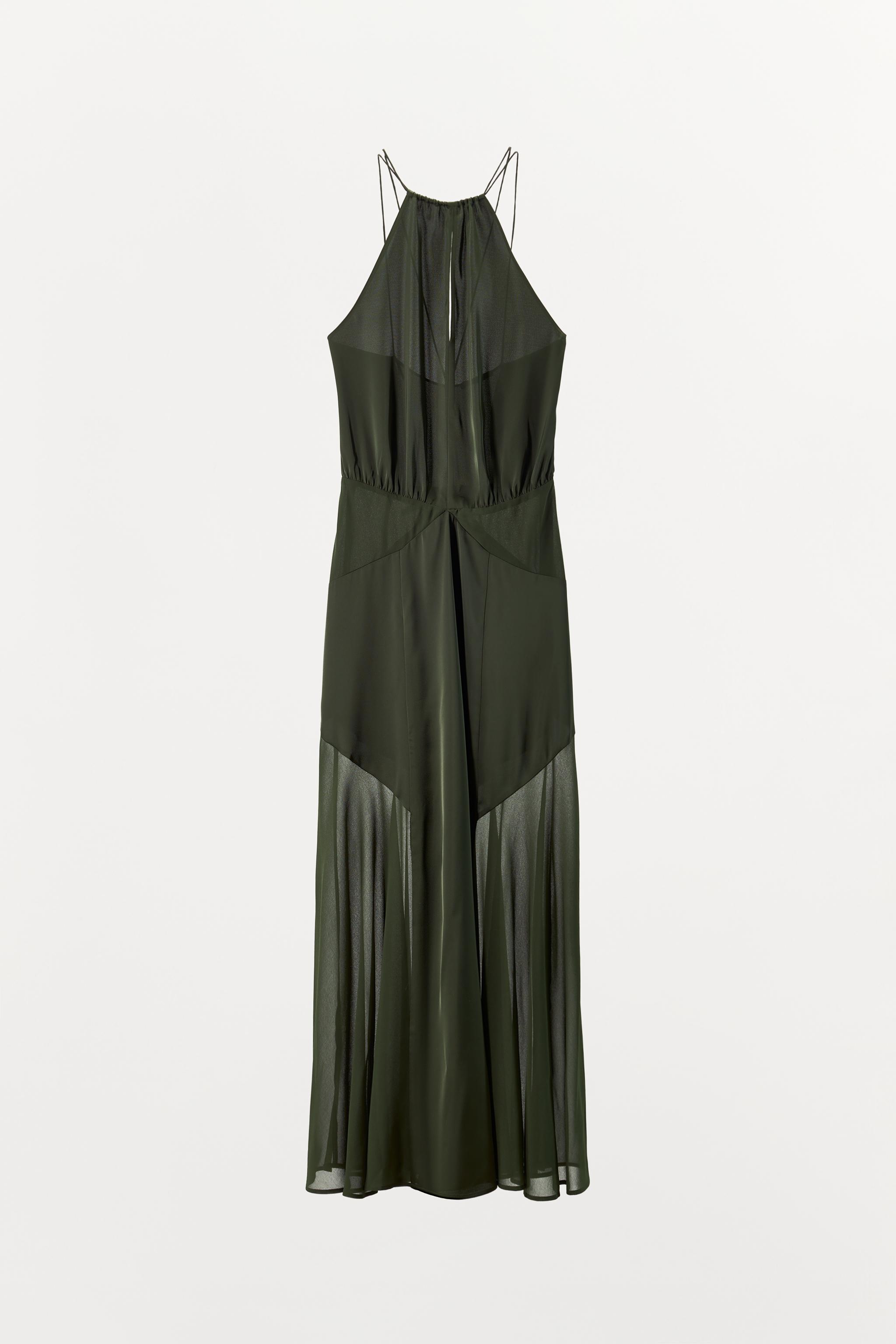 LONG HALTER DRESS - Khaki | ZARA United States LONG HALTER DRESS - Khaki | ZARA United States