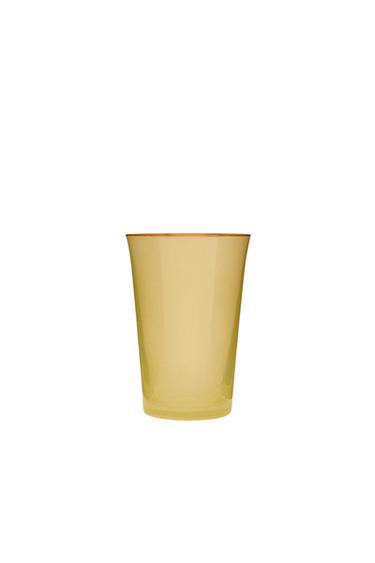 COLOURED GLASS TUMBLER - Yellow by Zara