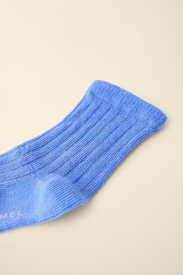CHAUSSETTES LONGUES CÔTELÉES CARAMEL LONDON X ZARA - Bleu de Zara - Image 1