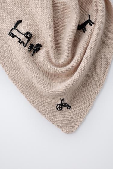 BANDANA EN MAILLE BRODÉE - Beige de Zara - Image 2