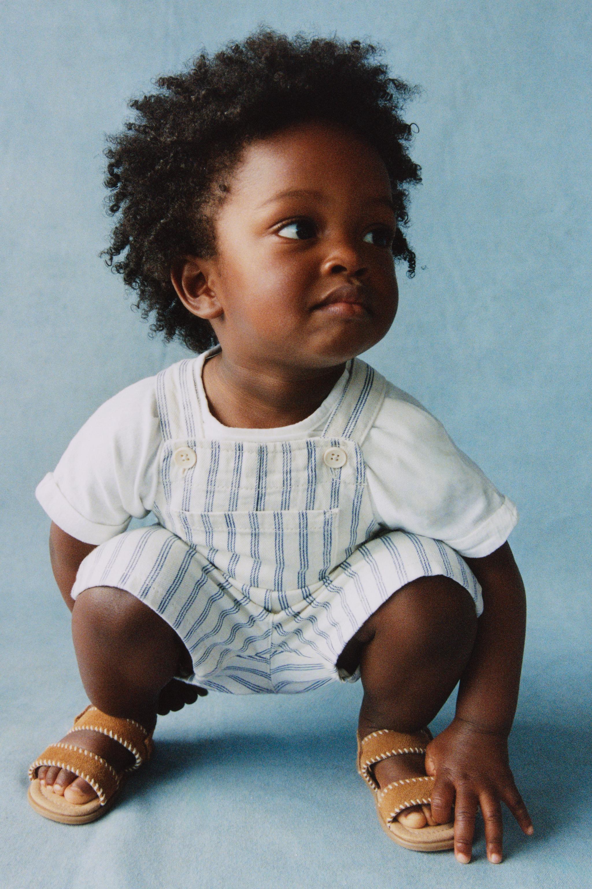 SALOPETTE COURTE EN SERGÉ RAYURES