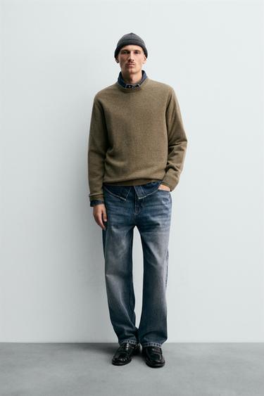 PULL 100 % CACHEMIRE - Vert chiné de Zara