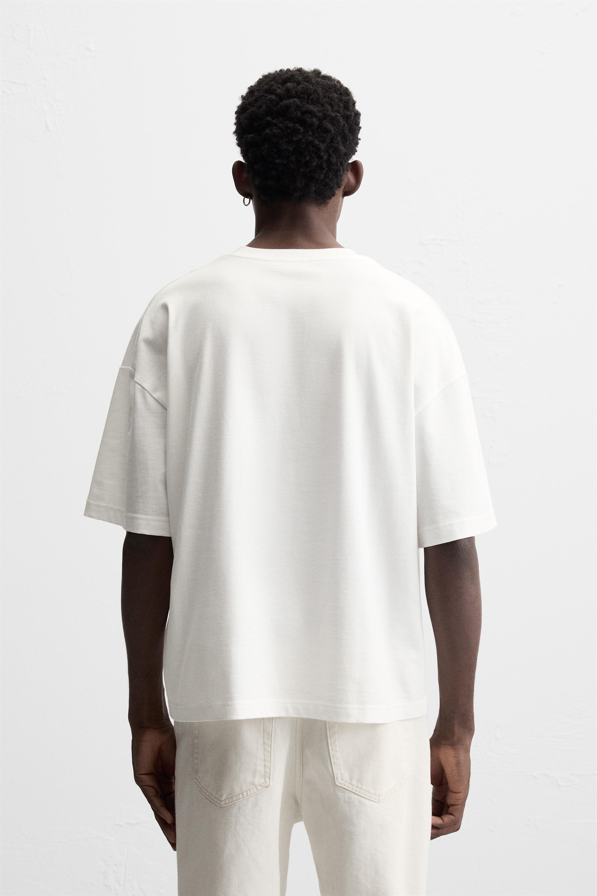 【ZARA】コントラストプリント Ｔシャツ ホワイト 4087/415/250 COMBINATION PRINT T-SHIRT - White | ZARA United States