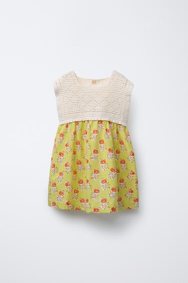 100% LINEN DRESS WITH RUFFLES