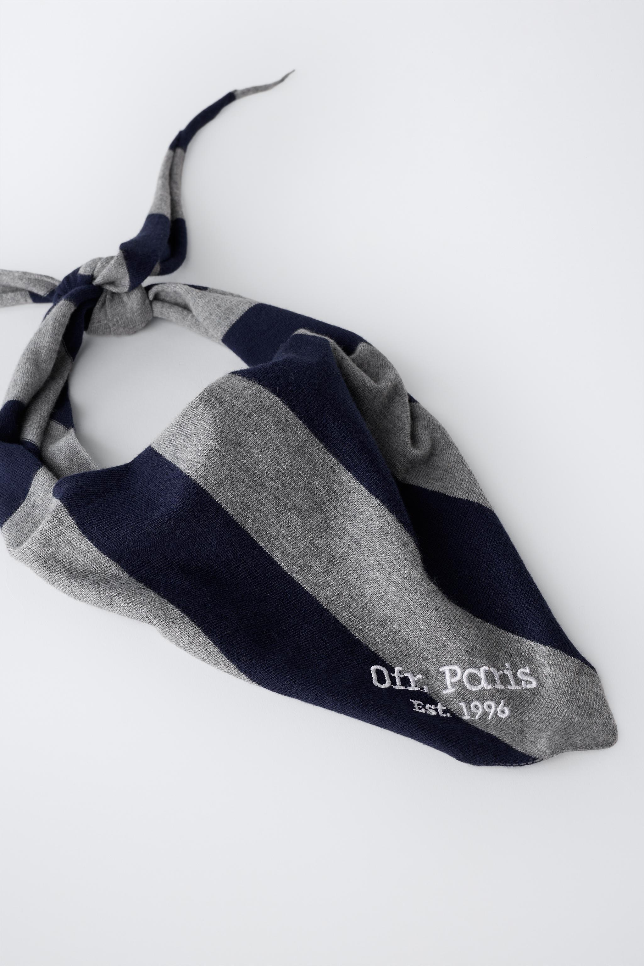 0FR. PARIS X ZARA EMBROIDERED TEXT SCARF