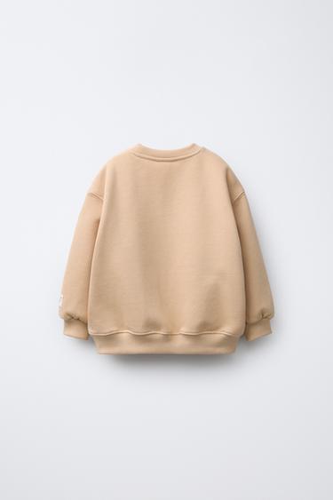 BEAR PRINT SWEATSHIRT - Biscuit by Zara - Image 1