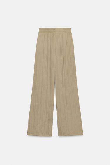 PANTALÓN FLUIDO ANCHO - Marrón / Topo de Zara