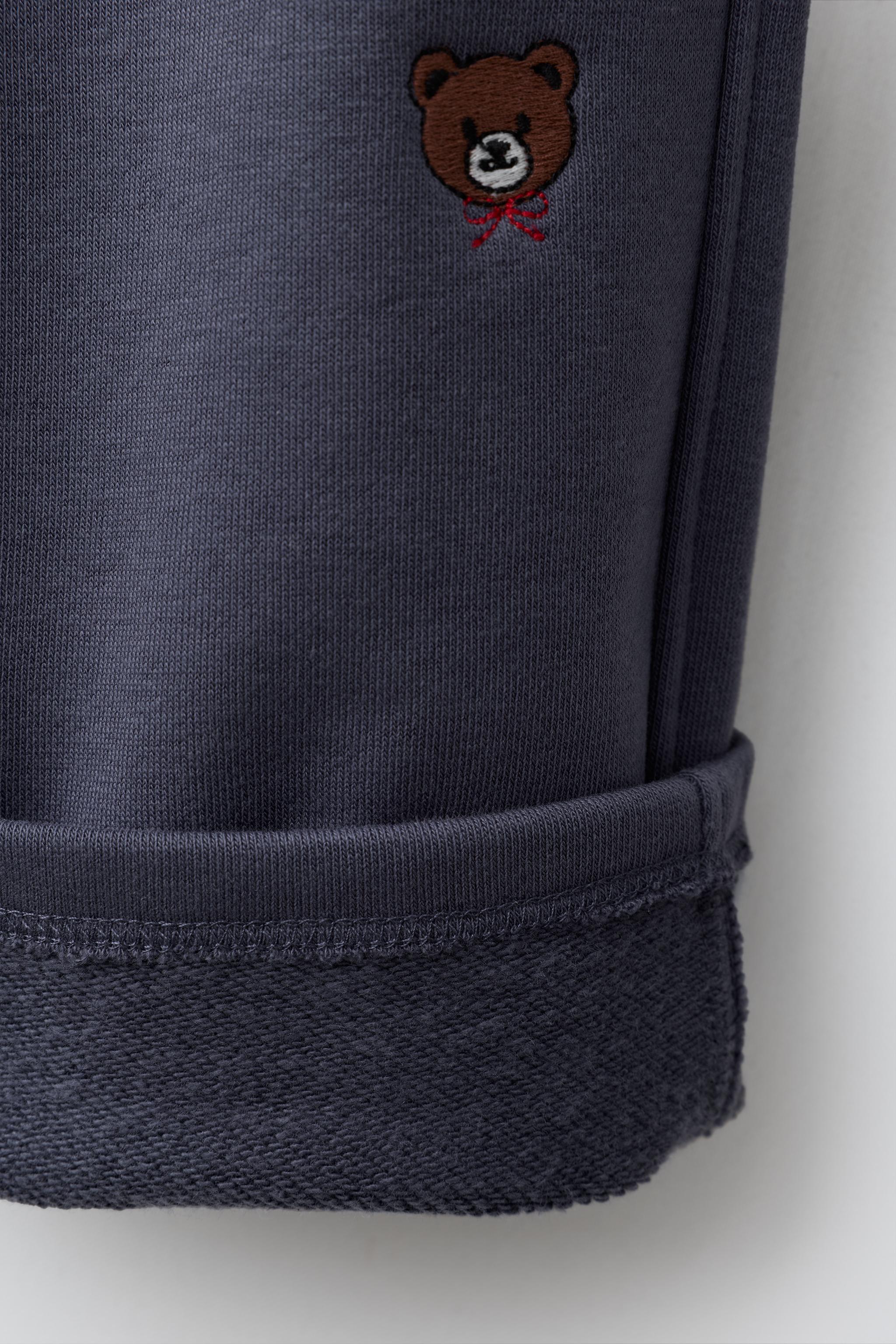 PANTALON WIDE LEG EN MOLLETON À BRODERIES OURS