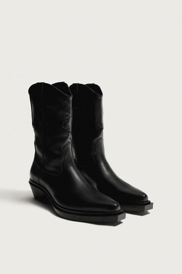 Zara COWBOY BOOTS - Black