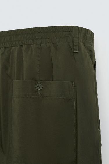 LIGHTWEIGHT RELAXED FIT TROUSERS - Green by Zara - Image 9