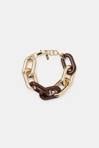 CONTRAST CHAIN LINK BRACELET - Golden by Zara - Image 0