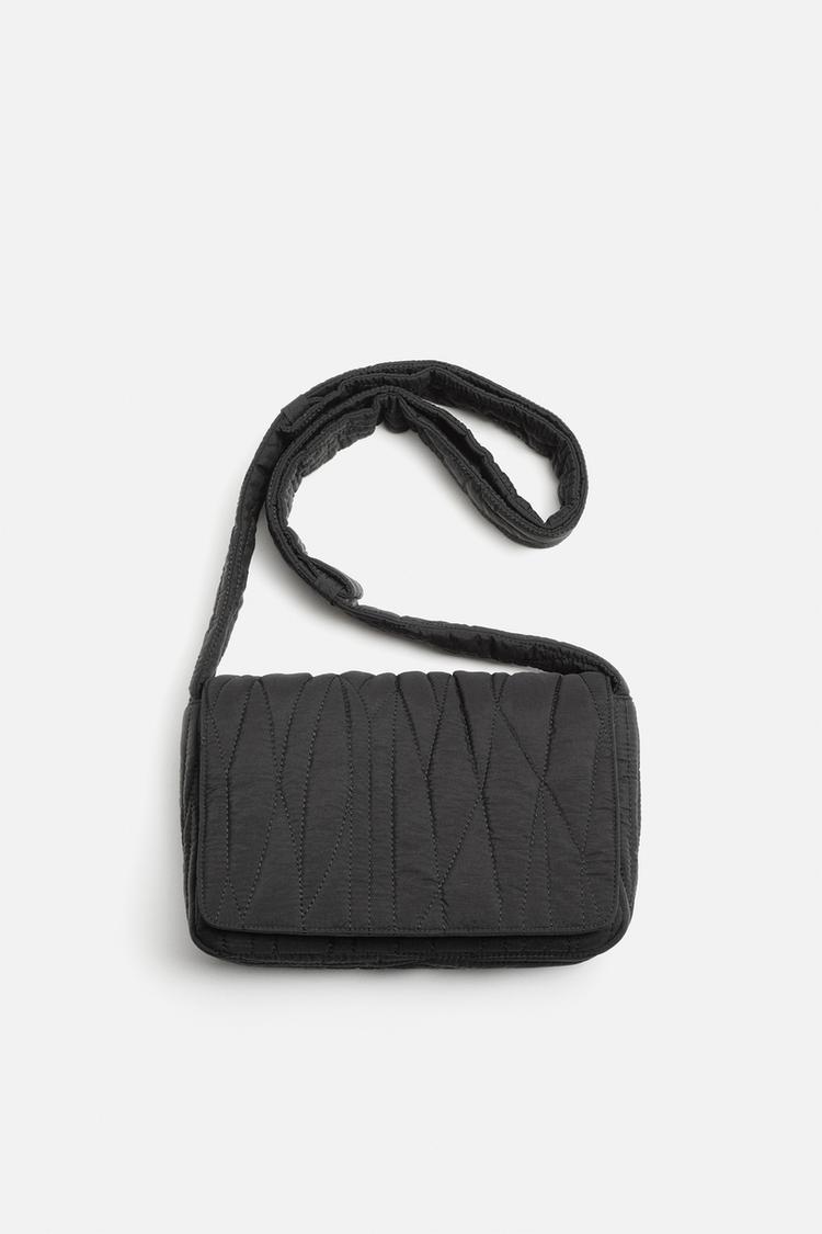 ナイロン キルティングクロスボディバッグ - ブラック | ZARA Japan / 日本