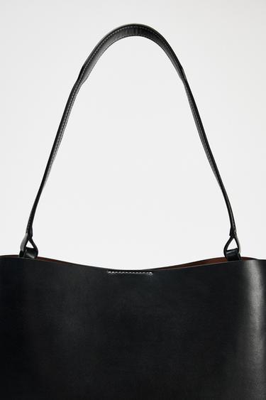 Zara MINIMALIST BUCKET BAG - Black