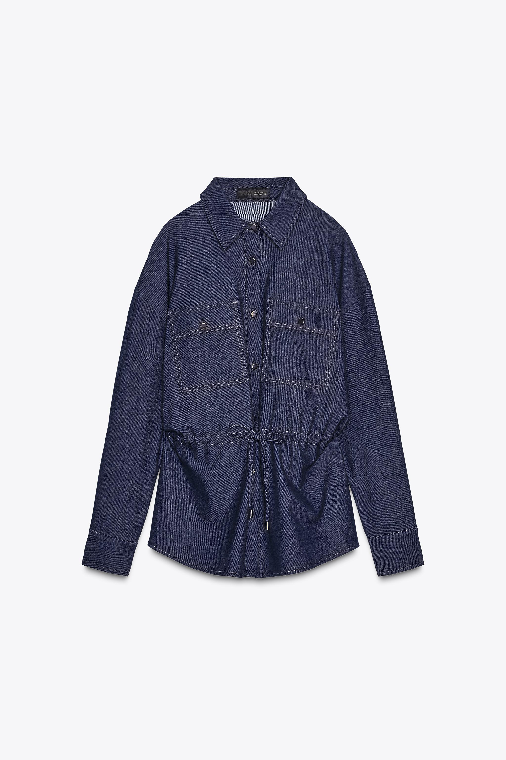 LONG SLEEVE SAFARI SHIRT - Indigo | ZARA United States