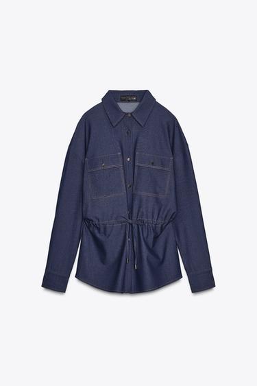 CHEMISE SAHARIENNE MANCHES LONGUES - Indigo de Zara - Image 4