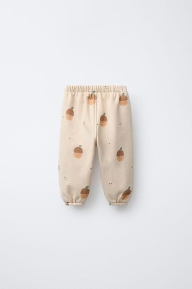 PRINTED JOGGERS - Ecru by Zara - Image 1