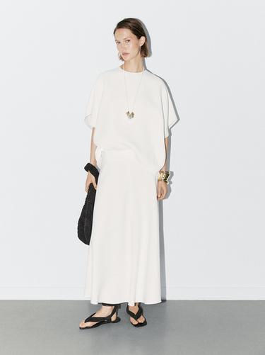 Zara Flowing flounce skirt - STUDIO - White