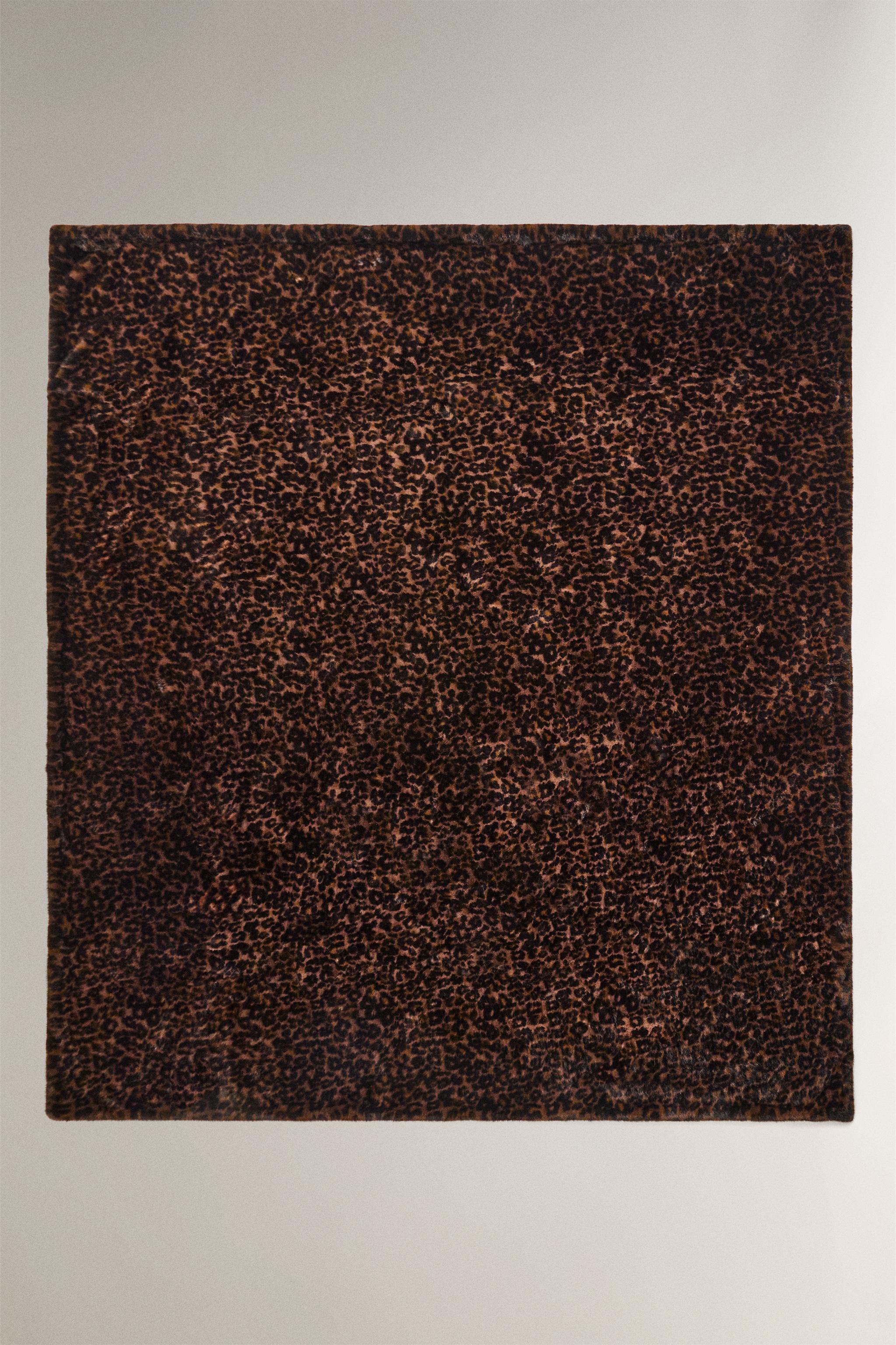 レオパード フェイクファー ブランケット - ダークブラウン | ZARA